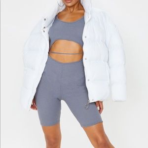 Ribbed Biker Short Unitard